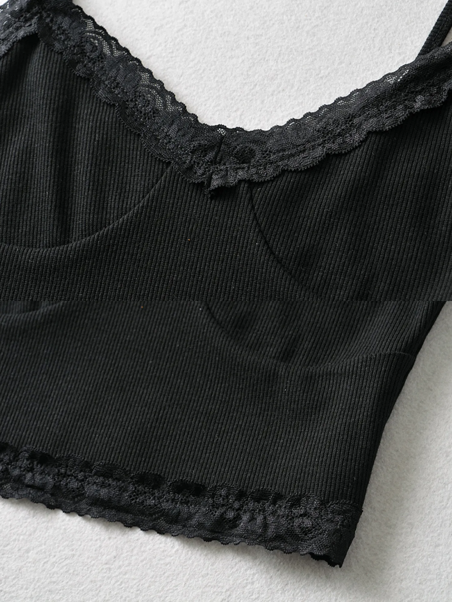 'Stephie' Lace-pleated Cropped Top (3 Colors) sold by Goodnight Macaroon product image thumbnail 4