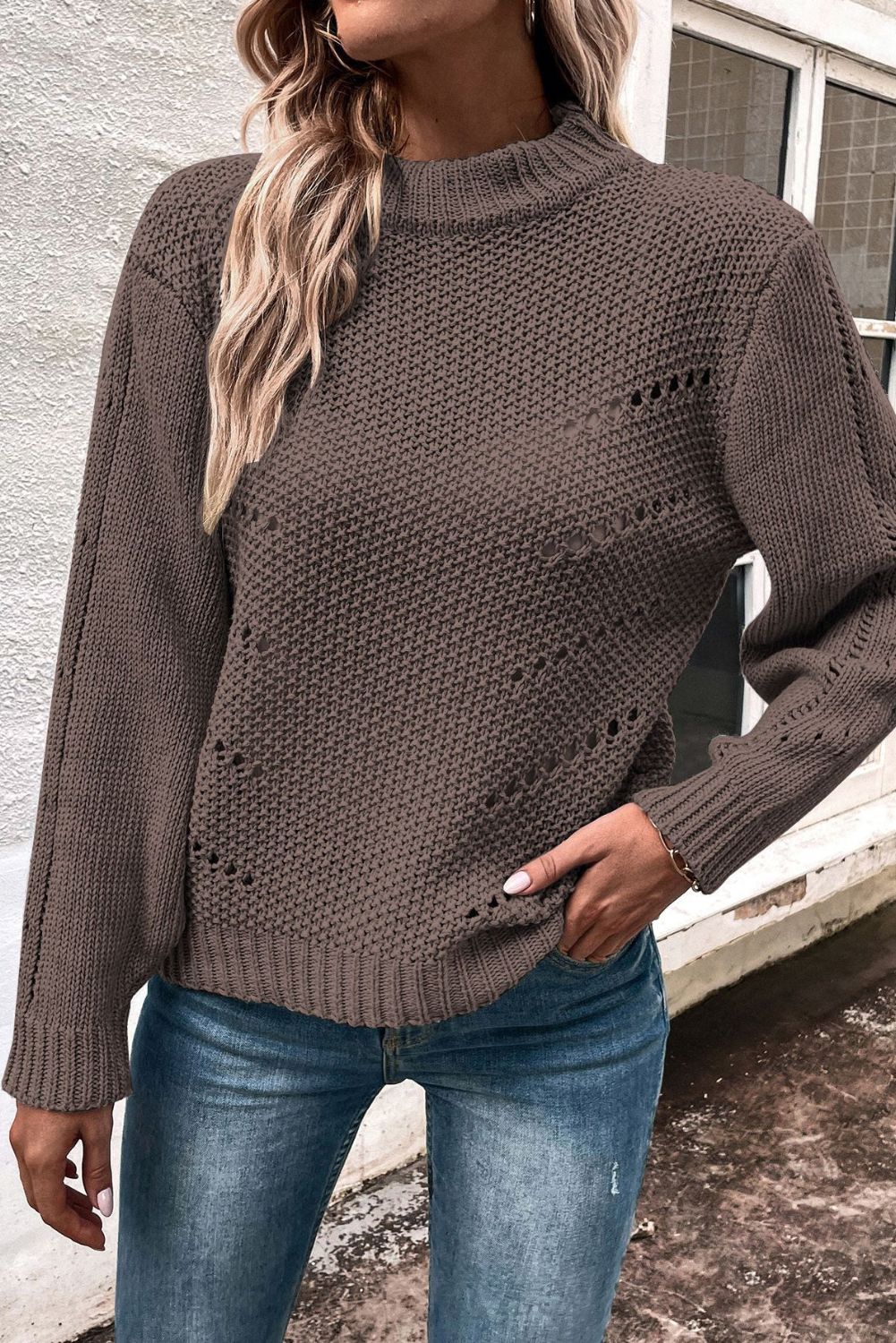 'Reesa' Crew Neck Pullover Sweater (8 COLORS) sold by Goodnight Macaroon product image thumbnail 3