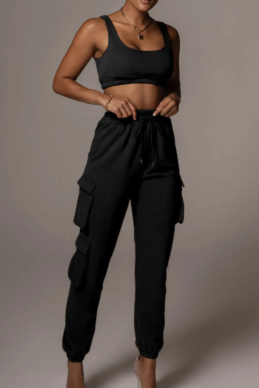 'Jordanna' Yoga Bra & Pocket Pants Set (5 Colors) sold by Goodnight Macaroon product image thumbnail 5