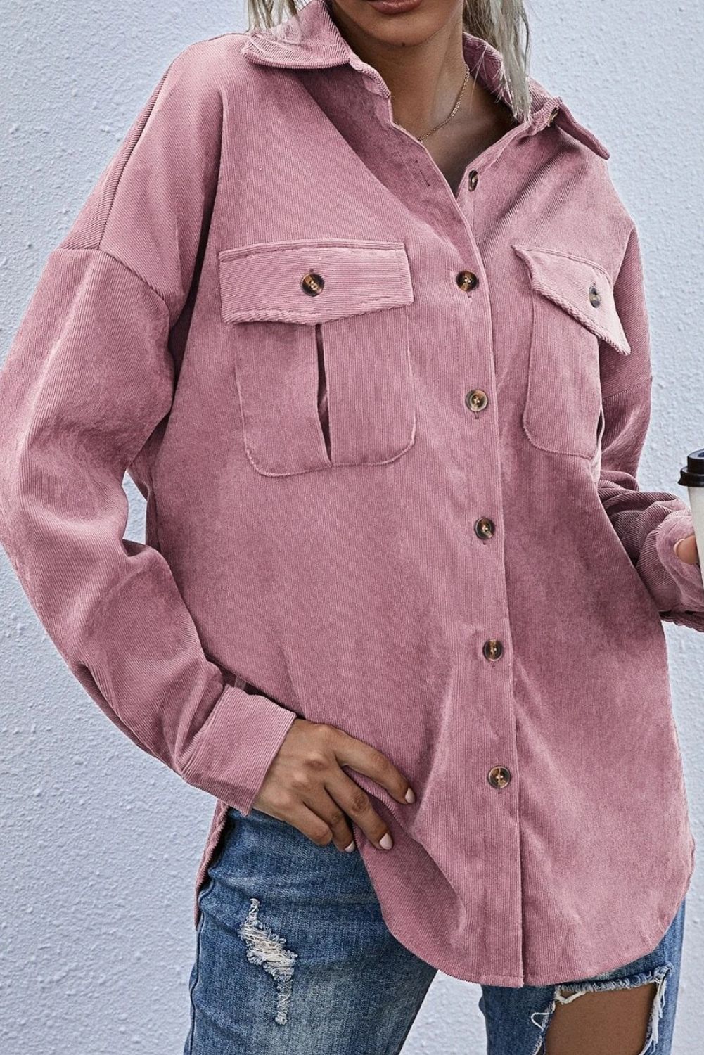'Fernanda' Corduroy Shacket (4 COLORS) sold by Goodnight Macaroon product image thumbnail 3