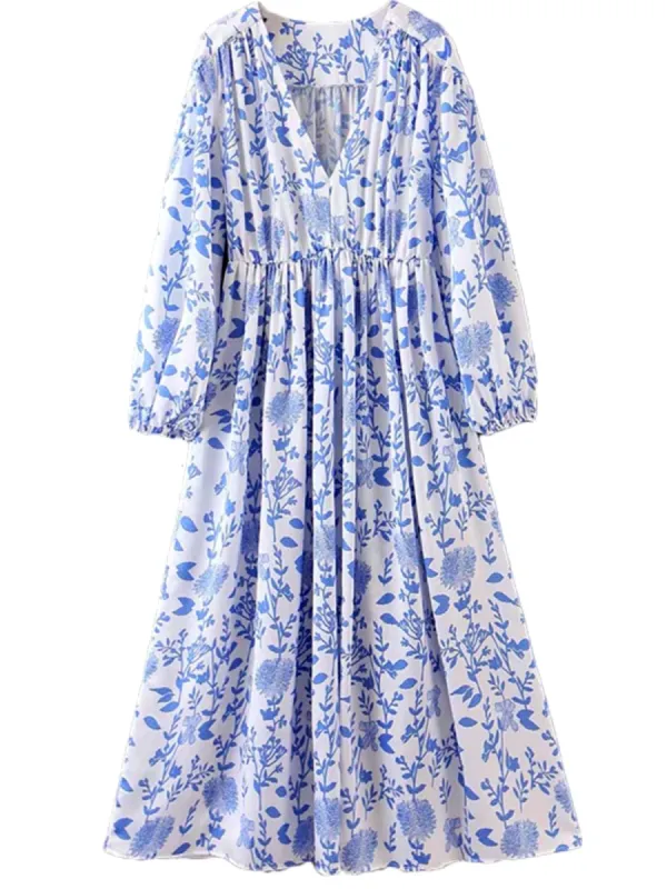 'Paula' V-Neck Floral Print Maxi Dress sold by Goodnight Macaroon