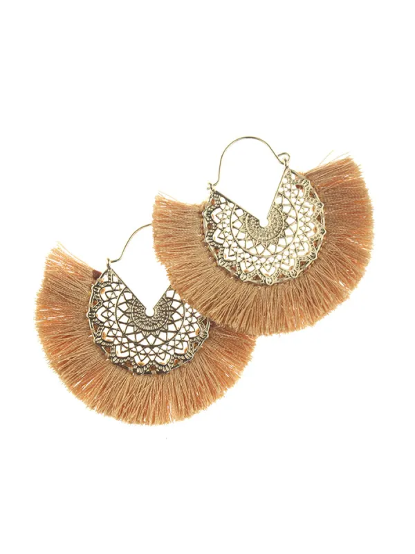 'Molly' Tassel Boho Drop Earrings sold by Goodnight Macaroon