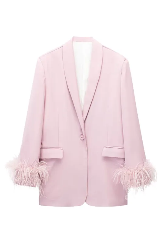'Nicole' Feathered Cuff Blazer (2 Colors) sold by Goodnight Macaroon