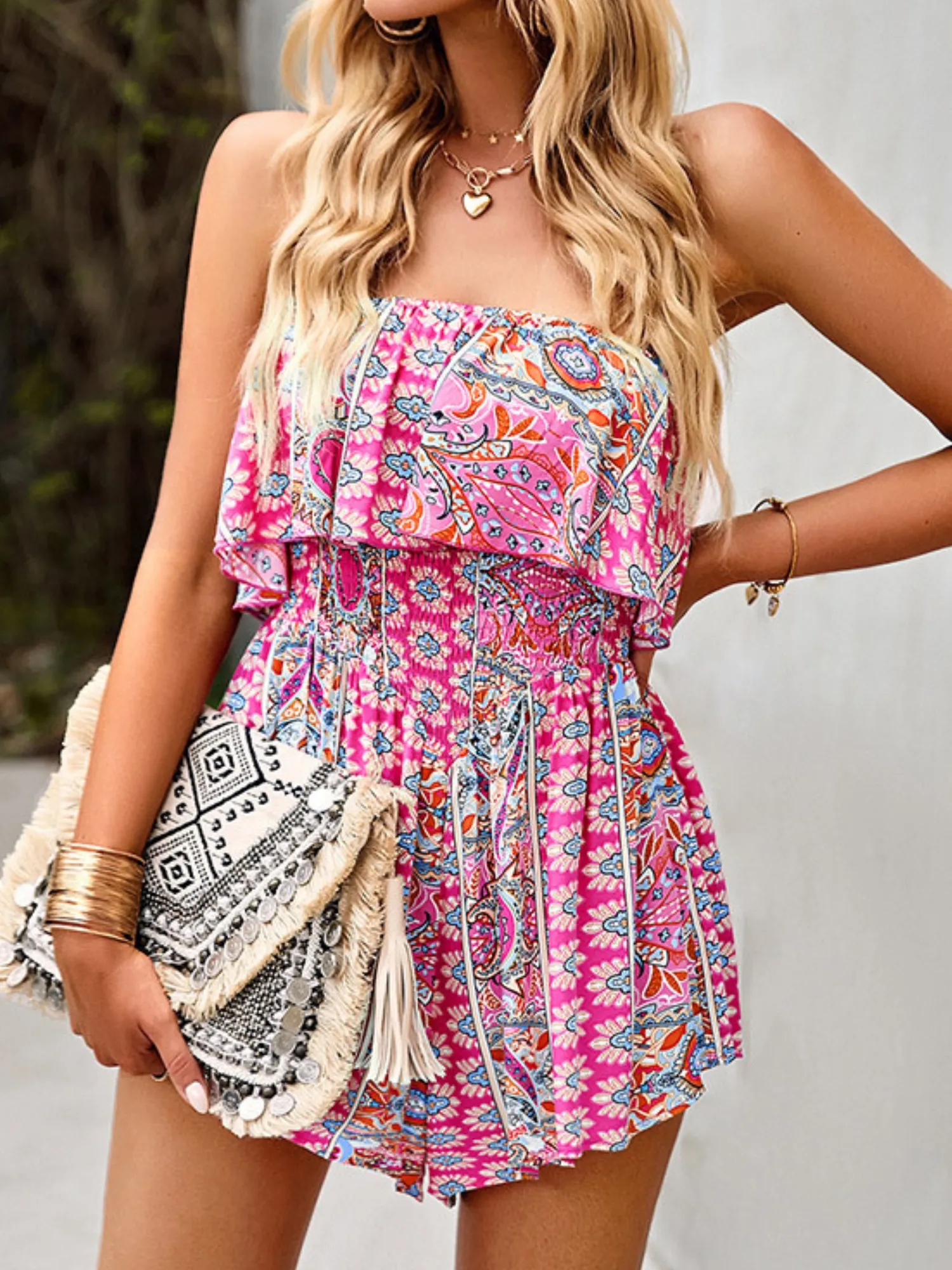 'Grace' Bohemian Off The Shoulder Romper (5 Colors) sold by Goodnight Macaroon product image thumbnail 5