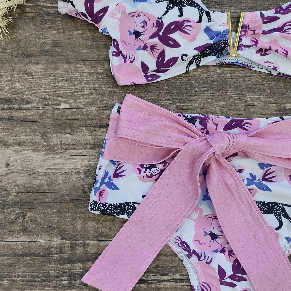 Ruffle One Shoulder Two-Piece Swimsuit #166981 sold by Goodnight Macaroon product image thumbnail 4