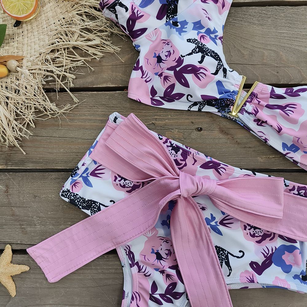 Ruffle One Shoulder Two-Piece Swimsuit #166981 sold by Goodnight Macaroon product image thumbnail 5