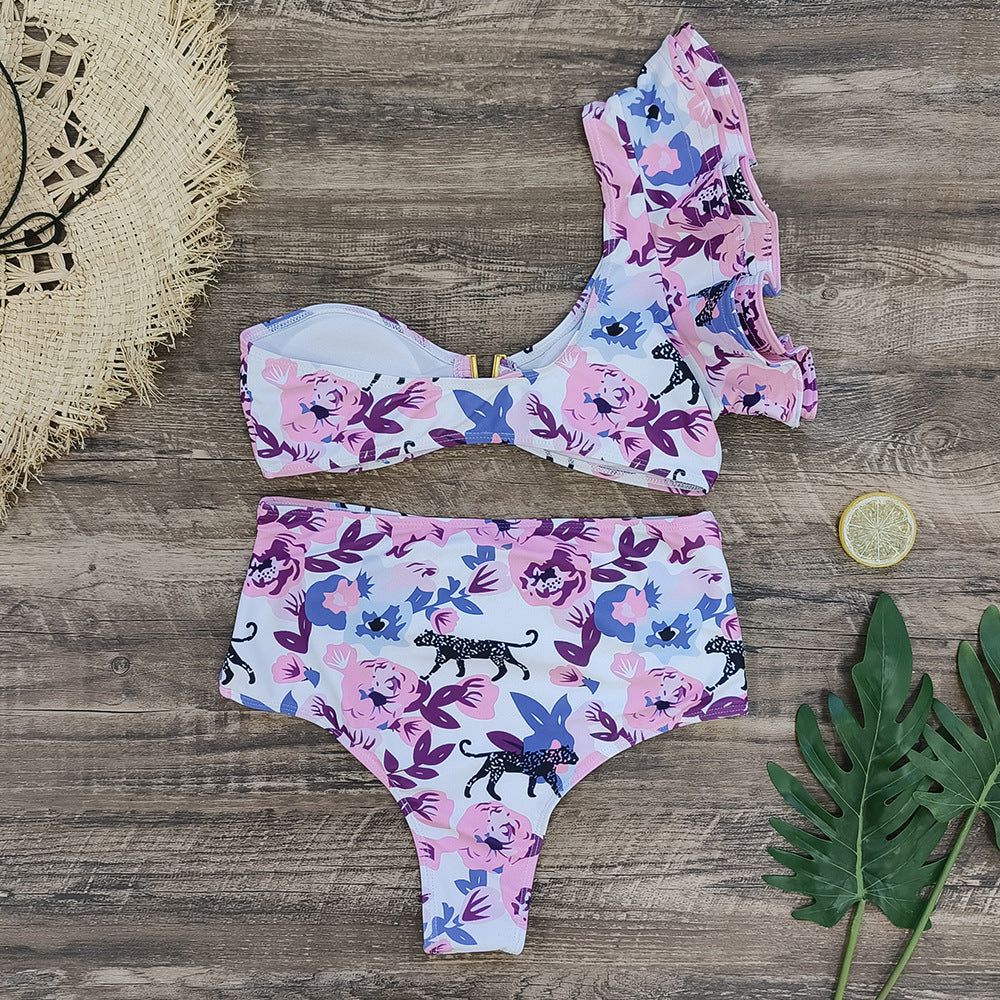 Ruffle One Shoulder Two-Piece Swimsuit #166981 sold by Goodnight Macaroon product image thumbnail 3