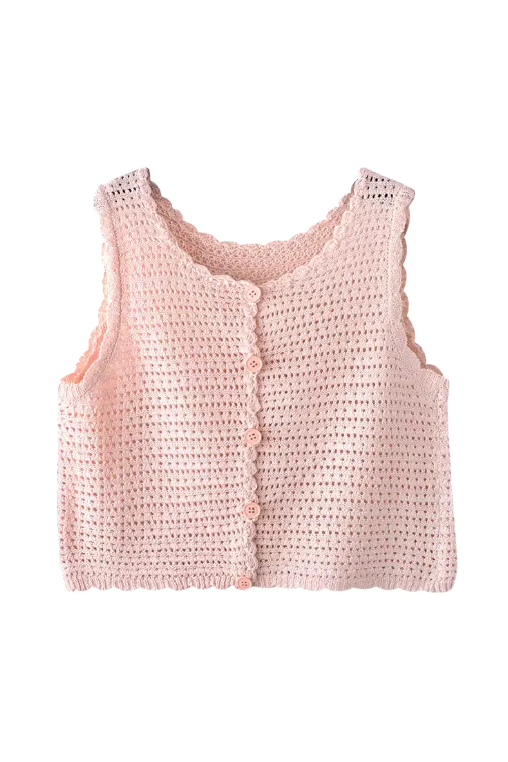 'Michaela' Round-Neck Knitted Sleeveless Cardigan (2 Colors) sold by Goodnight Macaroon
