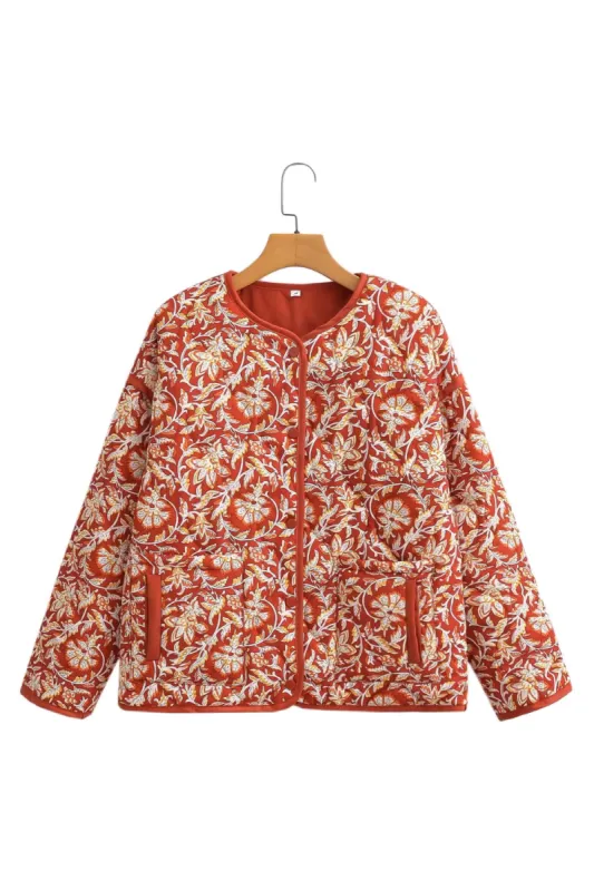 'Stella' Floral Print Quilted Light Jacket sold by Goodnight Macaroon