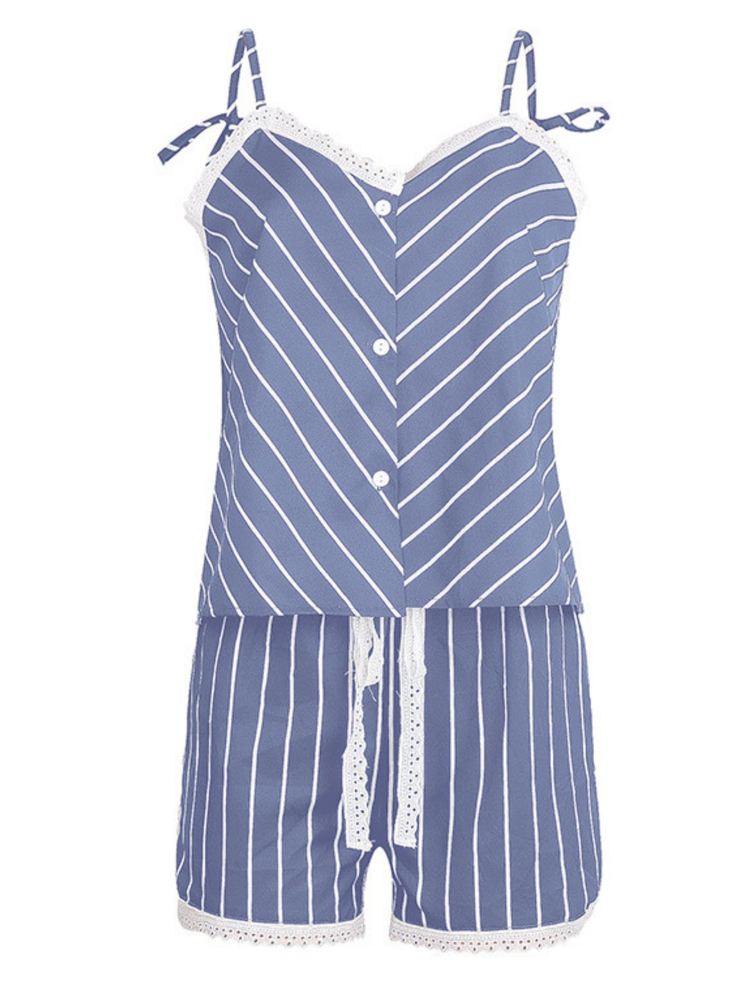 'Maison' Lace-pleated Striped Loungewear Set (3 Colors) sold by Goodnight Macaroon product image thumbnail 3
