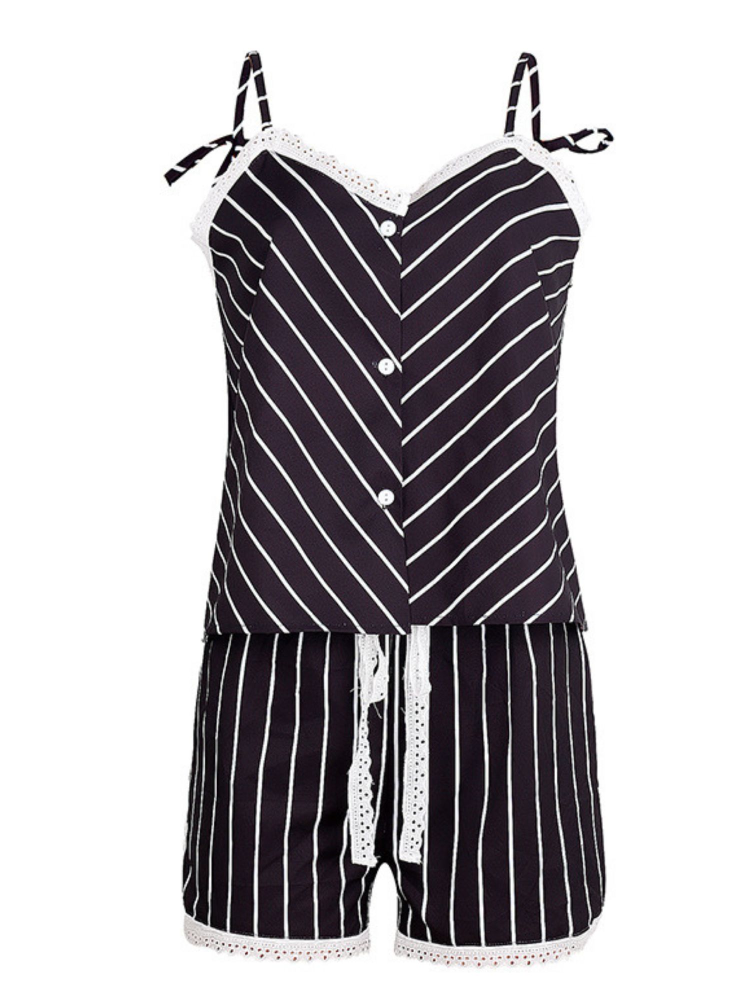 'Maison' Lace-pleated Striped Loungewear Set (3 Colors) sold by Goodnight Macaroon product image thumbnail 4