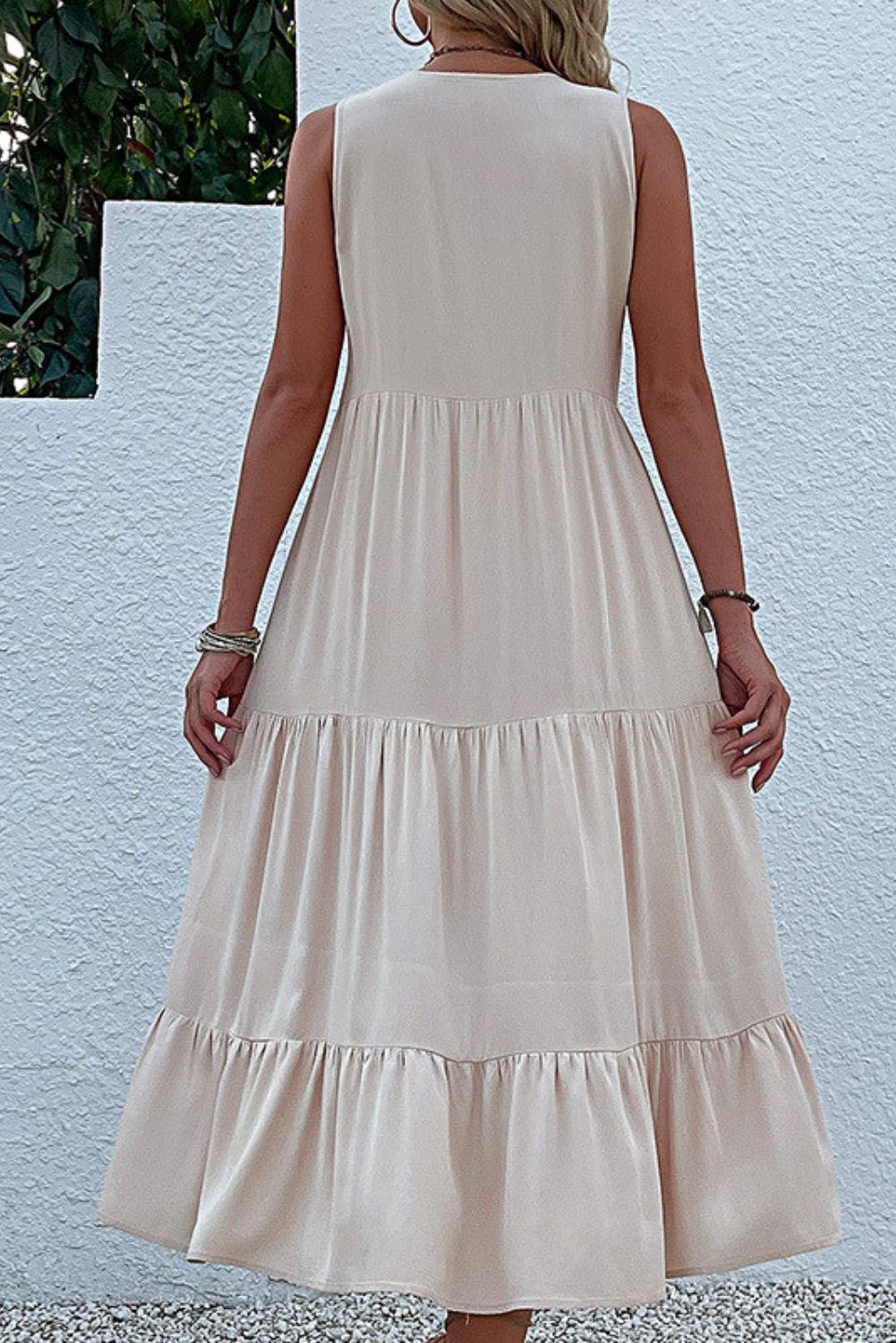 'Alicia’ Buttoned Tiered Midi Dress sold by Goodnight Macaroon product image thumbnail 2