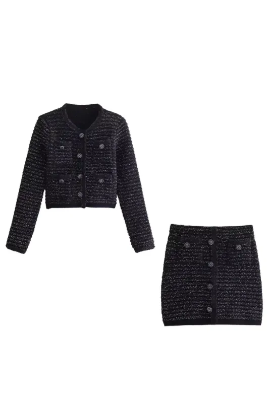 'Francine' Sequinned Knitted Jacket & Skirt Set sold by Goodnight Macaroon
