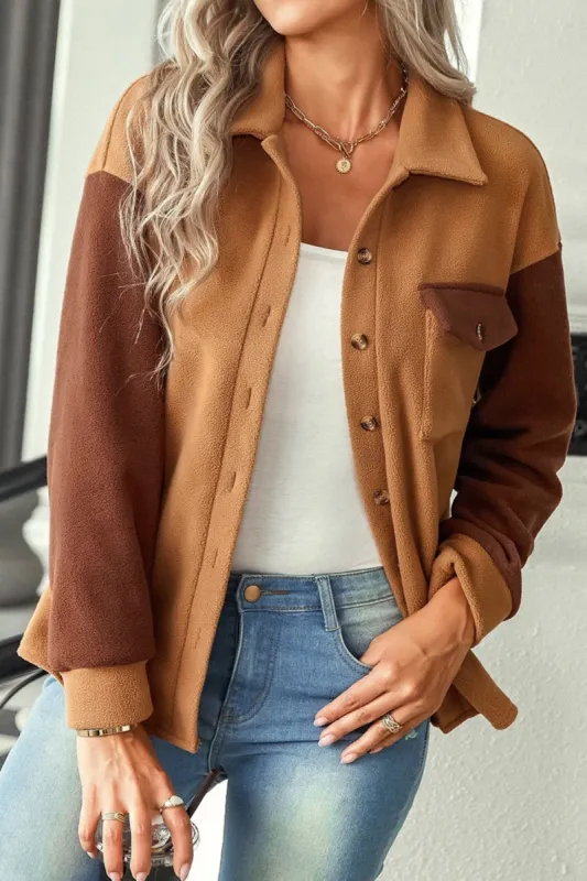'Jamie' Woolen Colorblock Plush Jacket (3 Colors) made by Goodnight Macaroon