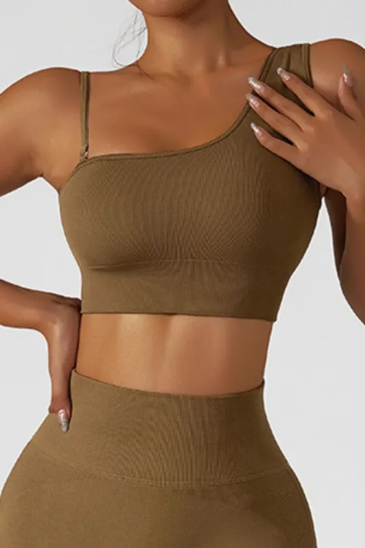 'Kathy' One Shoulder Sports Bra (5 Colors) made by Goodnight Macaroon