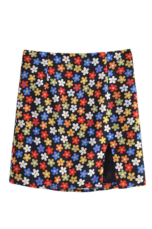 Floral High Rise Slit Skirt #186600 sold by Goodnight Macaroon