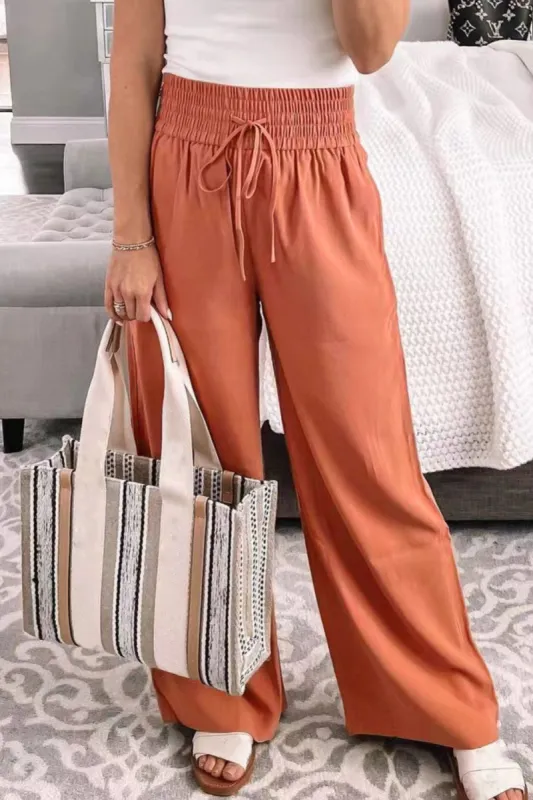 ‘Judy' Mid-Waist Tied Wide-Leg Pants (6 Colors) sold by Goodnight Macaroon