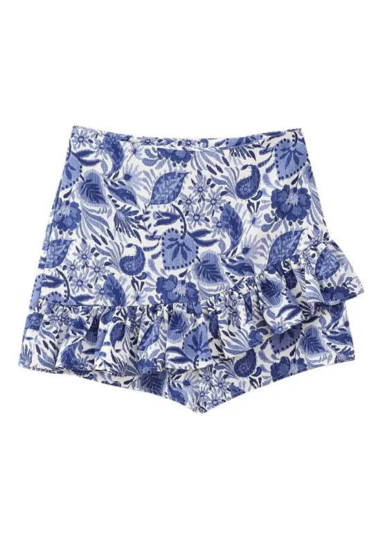 'Gwen' Floral Ruffle Layered Skort made by Goodnight Macaroon