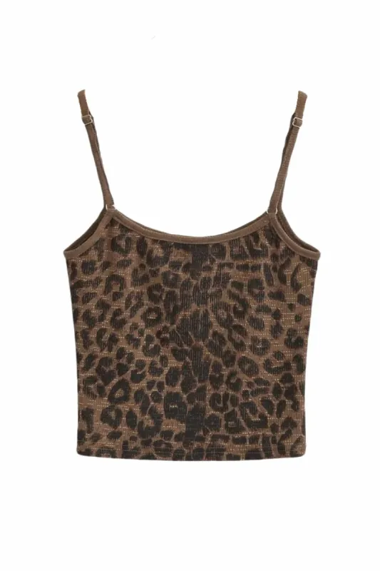 'Nancy' Leopard Print Camis top #180740 sold by Goodnight Macaroon