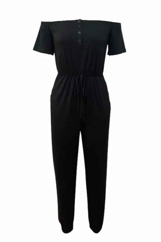 'Cecily' Off-Shoulder Jumpsuit #167767 sold by Goodnight Macaroon
