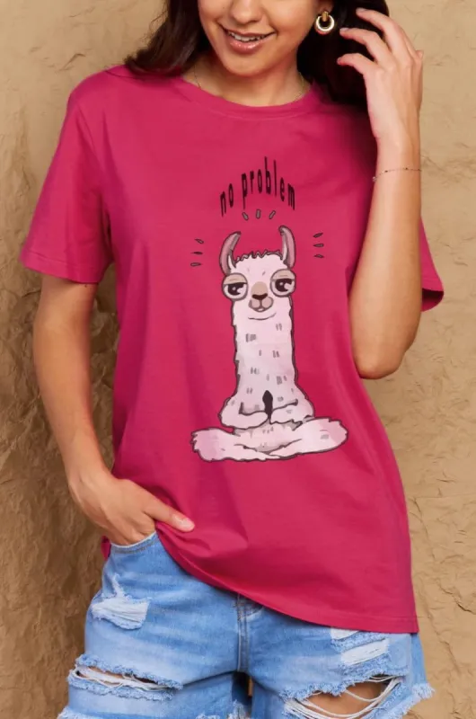 Full Size Graphic Cotton Tee made by Goodnight Macaroon