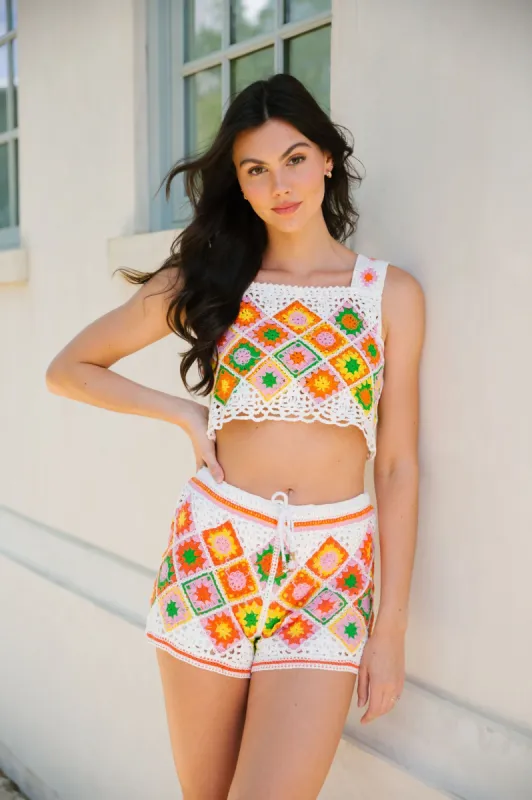 'Hillary' Crochet Crop Top & Shorts Set #166486 sold by Goodnight Macaroon