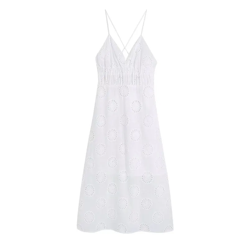 'Avery' Eyelet Embroidery backless Maxi Dress #175156 sold by Goodnight Macaroon
