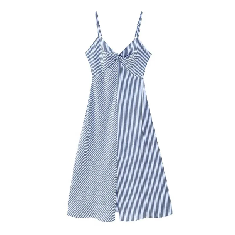 'Zori' Stripe Split Midi Dress #174966 sold by Goodnight Macaroon