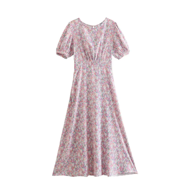 'Yvonne' Floral Round Neck Maxi Dress #175112 sold by Goodnight Macaroon