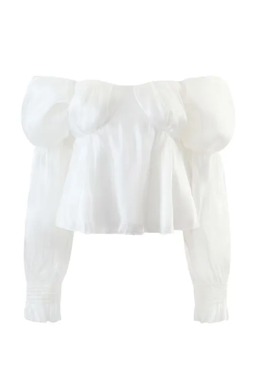 'Sloane' Off Shoulder Cropped Blouse #172715 sold by Goodnight Macaroon