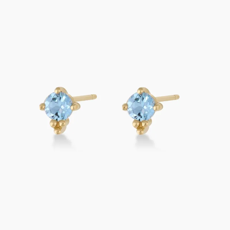 Blue Topaz Trinity Studs sold by Gorjana