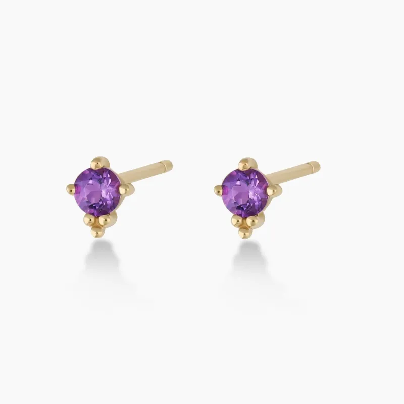 Amethyst Trinity Studs sold by Gorjana