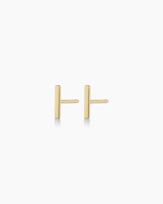 14k Gold Rose Bar Studs sold by Gorjana