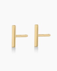 14k Gold Rose Bar Studs sold by Gorjana