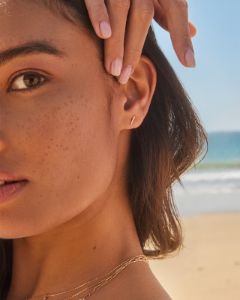 14k Gold Rose Bar Studs sold by Gorjana