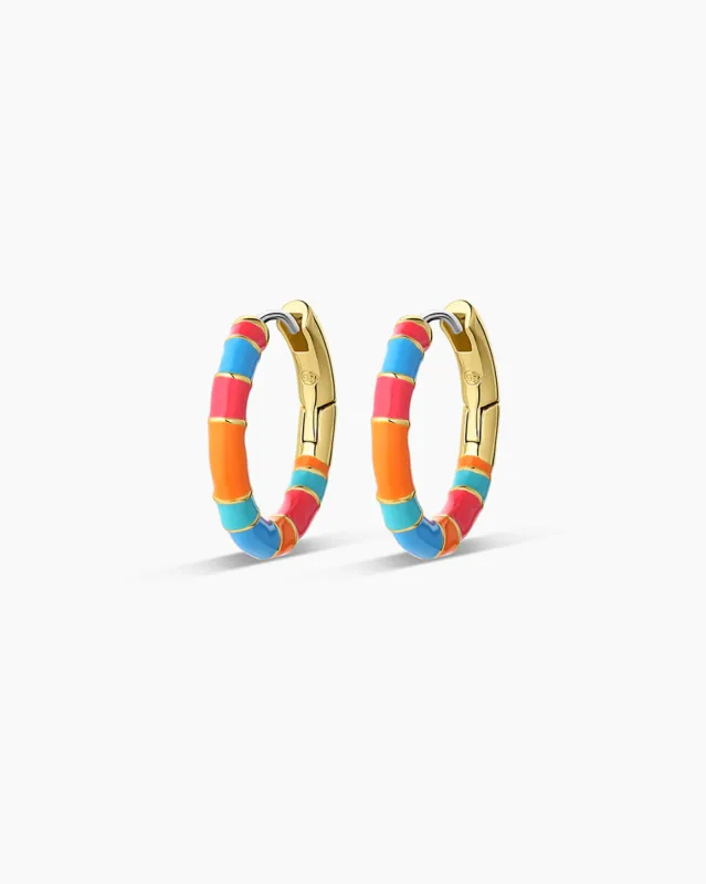Gigi Enamel Stripe Hoops sold by Gorjana