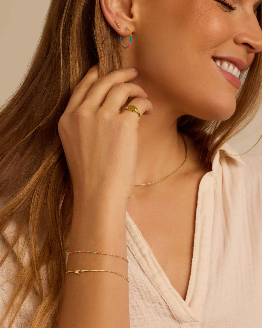 Gigi Stripe Hoops sold by Gorjana product image thumbnail 3