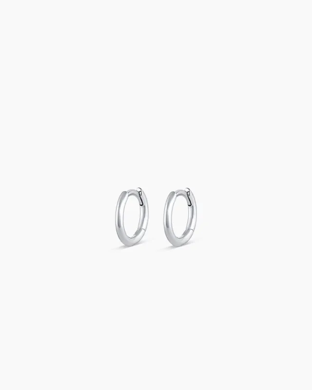 14k White Gold Classic 8mm Huggies sold by Gorjana