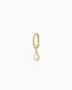 White Sapphire Pear Charm Huggies sold by Gorjana