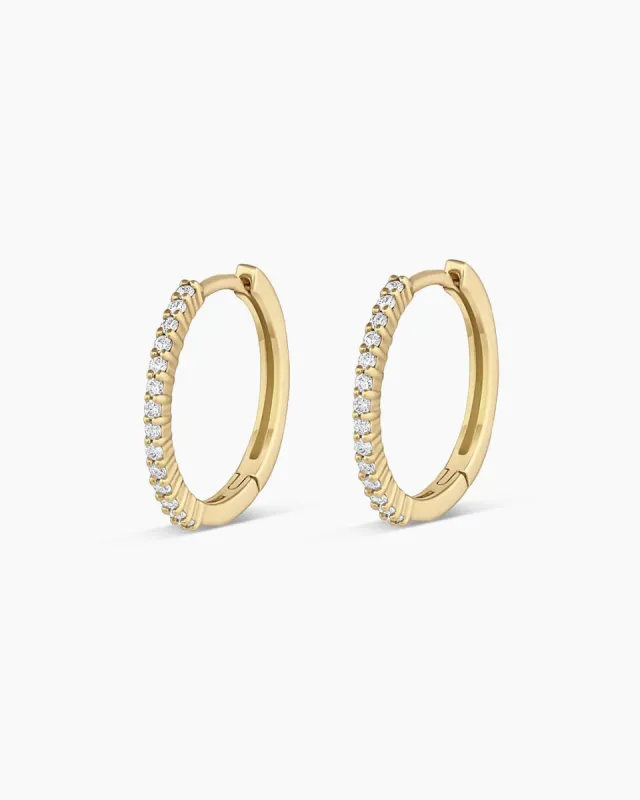 Diamond Pavé 13mm Huggies sold by Gorjana