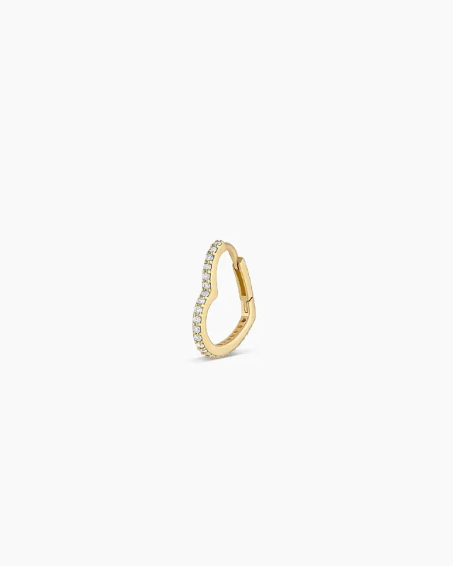 Diamond Open Heart Huggie sold by Gorjana