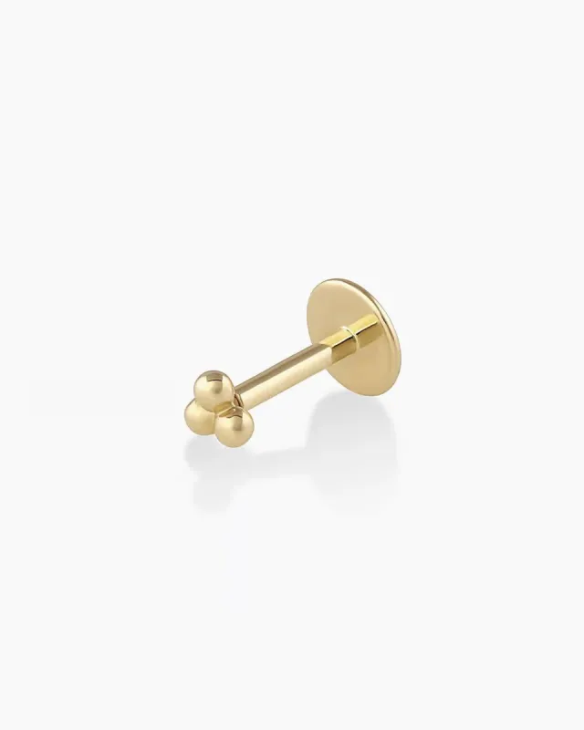 14k Gold Trio Threaded Flat Back Stud sold by Gorjana
