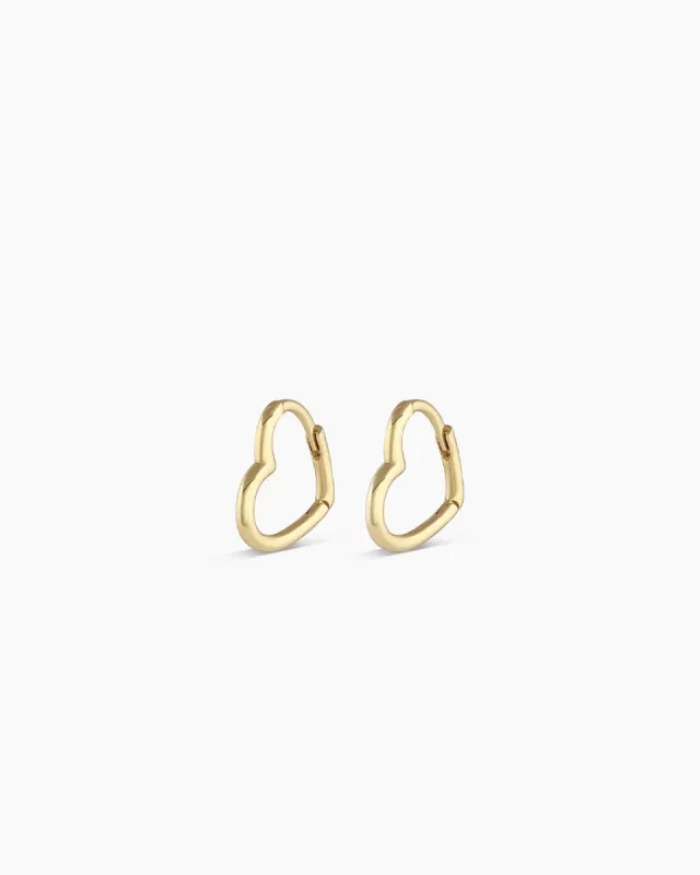 14k Gold Mini Open Heart Huggies sold by Gorjana