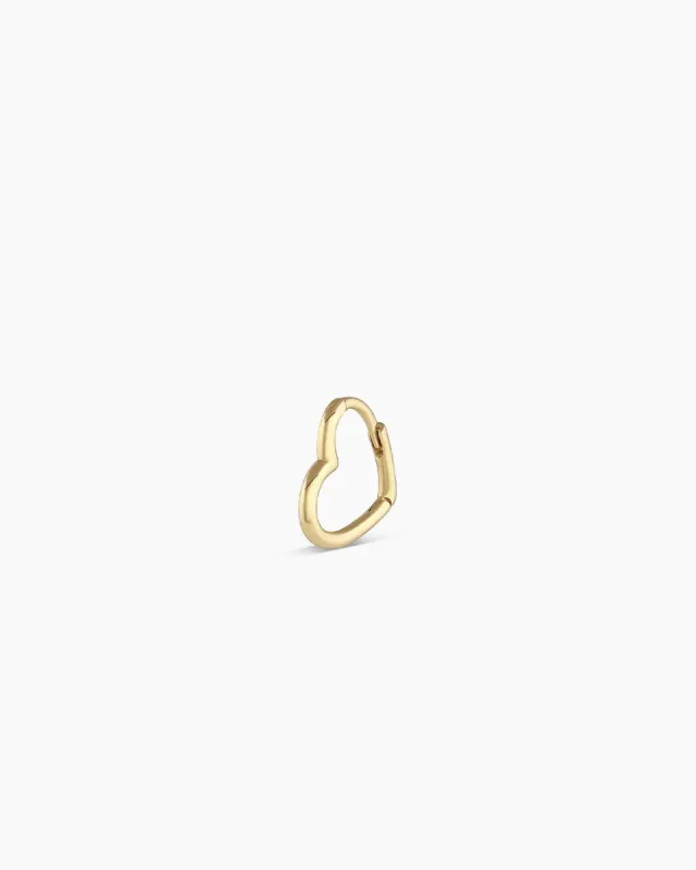 14k Gold Mini Open Heart Huggie sold by Gorjana