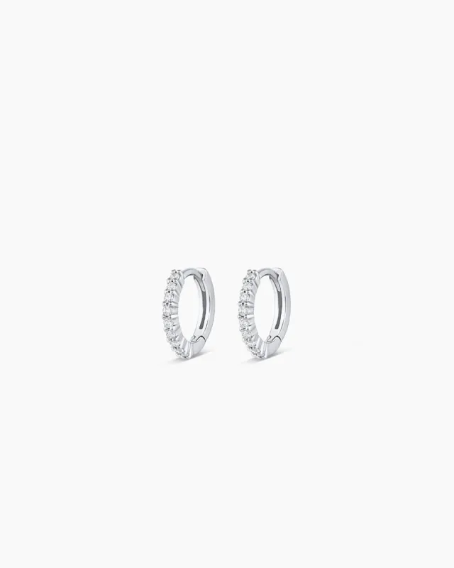 14k White Gold Diamond Pavé Huggies sold by Gorjana