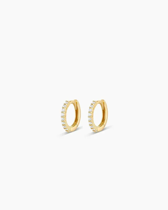 Diamond Pavé Huggies sold by Gorjana