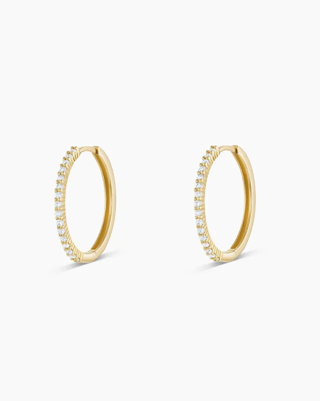 Diamond Pavé 15mm Huggies sold by Gorjana