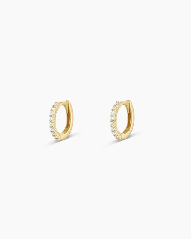 Diamond Pavé 9mm Huggies sold by Gorjana