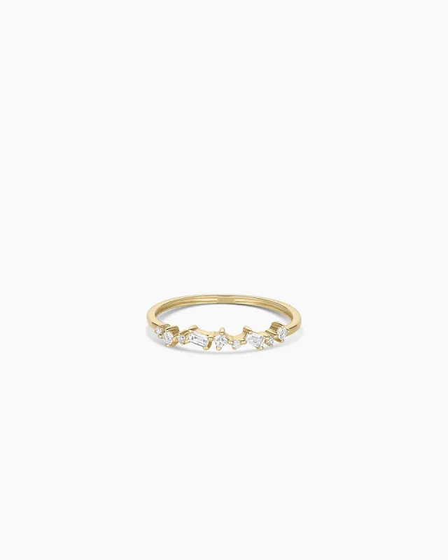 Diamond and White Sapphire Amara Cluster Ring sold by Gorjana