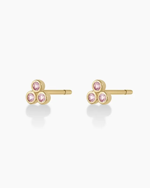 Classic Pink Sapphire Trio Studs sold by Gorjana